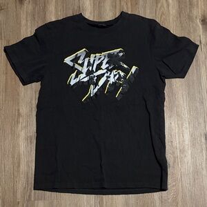 Super Dry Black Tee With Bold Graphics - Men’s Medium